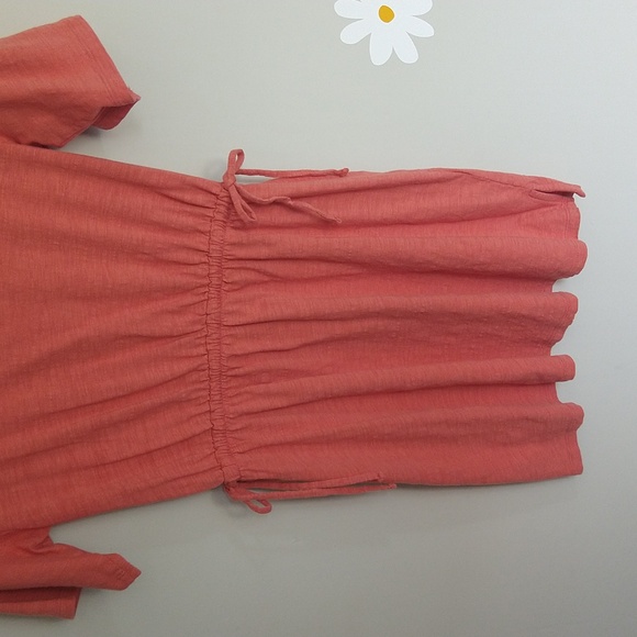 Old Navy Waist-Defined Short-Sleeve Slub-Knit Mini T-Shirt Dress Sugar Poppy - Picture 7 of 13